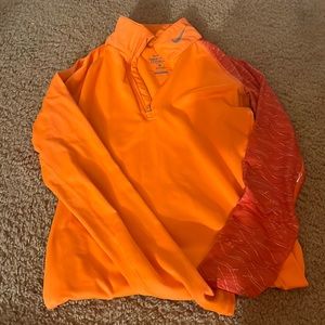 nike neon orange half zip fitted jacket